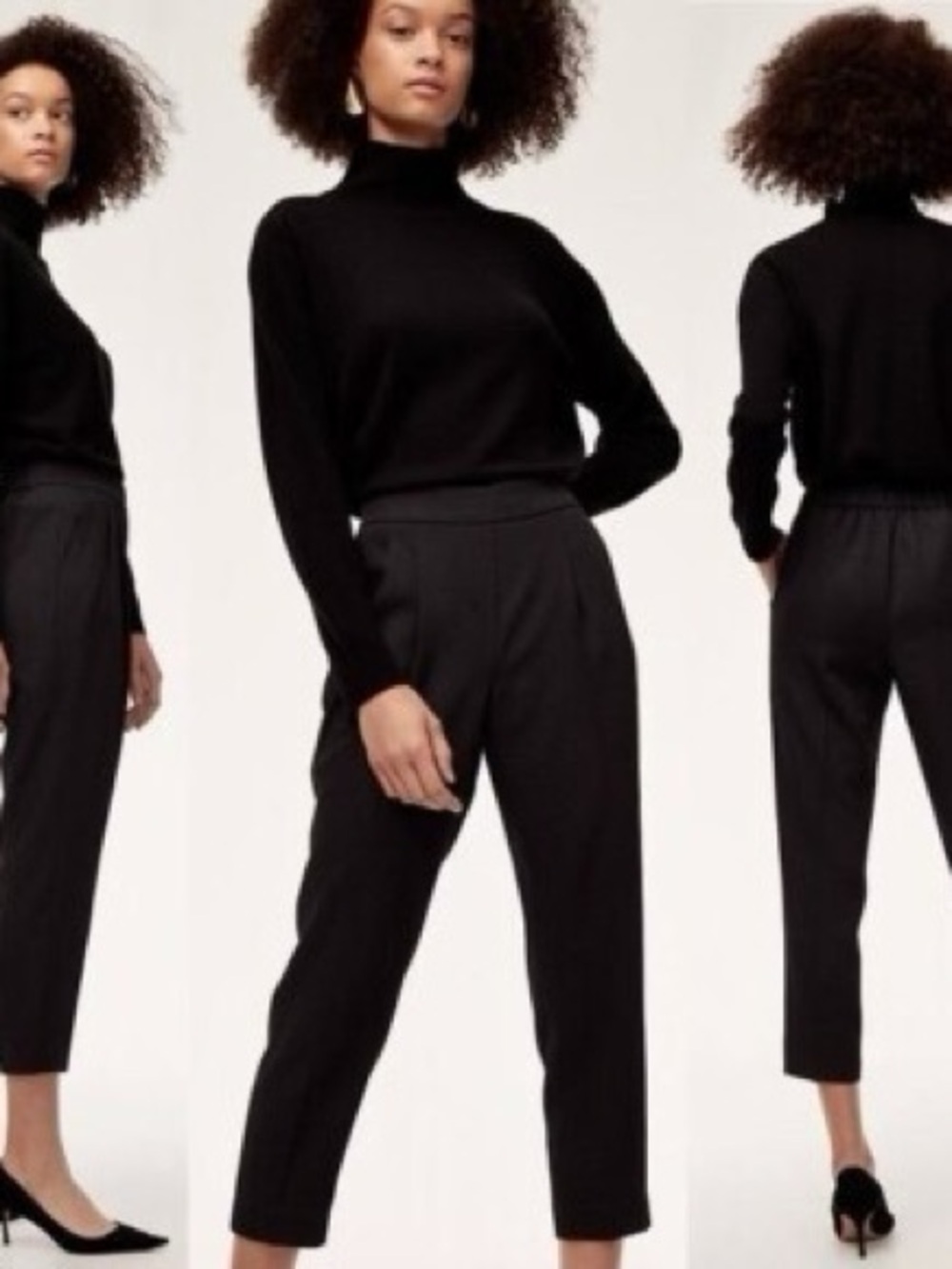 Aritzia Babaton pull on tapered pants black XS inseams 23”